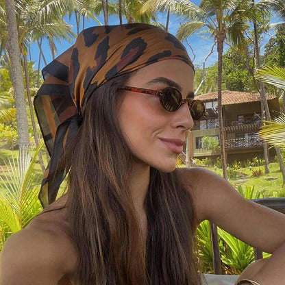 Luxury Silk Head Scarf - Soft Summer Foulard Bandana for Women