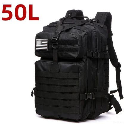 Tactical Waterproof Backpack - 25L50L Nylon Rucksack for Trekking Fishing Hunting Camping Hiking