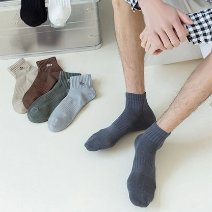 7/14 Pairs Men's Crew Socks Ankle Socks, Multi-Color, Trendy and Stylish, Comfortable, Breathable, Moisture-Absorbing