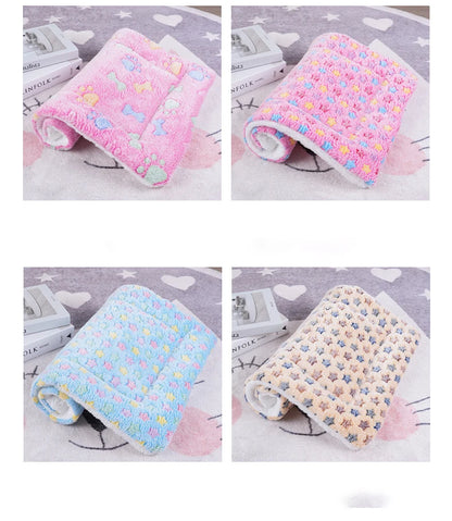 Dogs Bed Flannel Thickened Blanket Cushion Washable Dog Puppy Bed Accessories Medium Pet Large Basket Small Mat Warm Sofa Kennel
