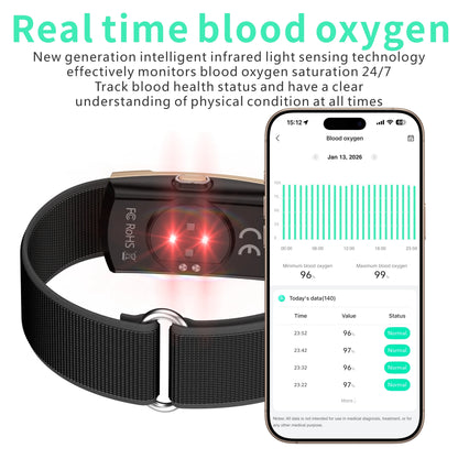 No Screen Smart Bracelet Health Fitness Tracker 24/7 Heart Monitor Sleep Tracker Multi-Sport Tracker Wristband for Android iOS