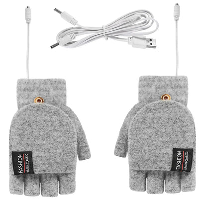 Electric Heating Gloves Hand Warmer Gloves Heater Rechargeable USB Reusable Laptop Suitable for Sports Skiing Winter Warm Gloves