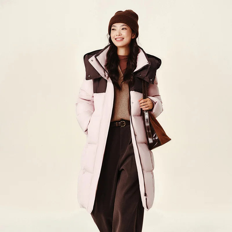Semir Down Jacket Women Long Length Waterproof Oil-proof Stain-proof 2026 New Winter Detachable Hooded Winter Clothing Coats