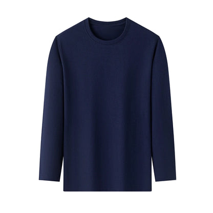 Men's Cotton T-Shirt - Long Sleeve Tee | Breathable Solid Color Shirt, Casual Summer Top