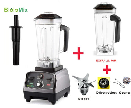 Heavy Duty Commercial Blender - 2200W Timer Mixer Juicer with 2L BPA Free Jar for Smoothies and Food Processing