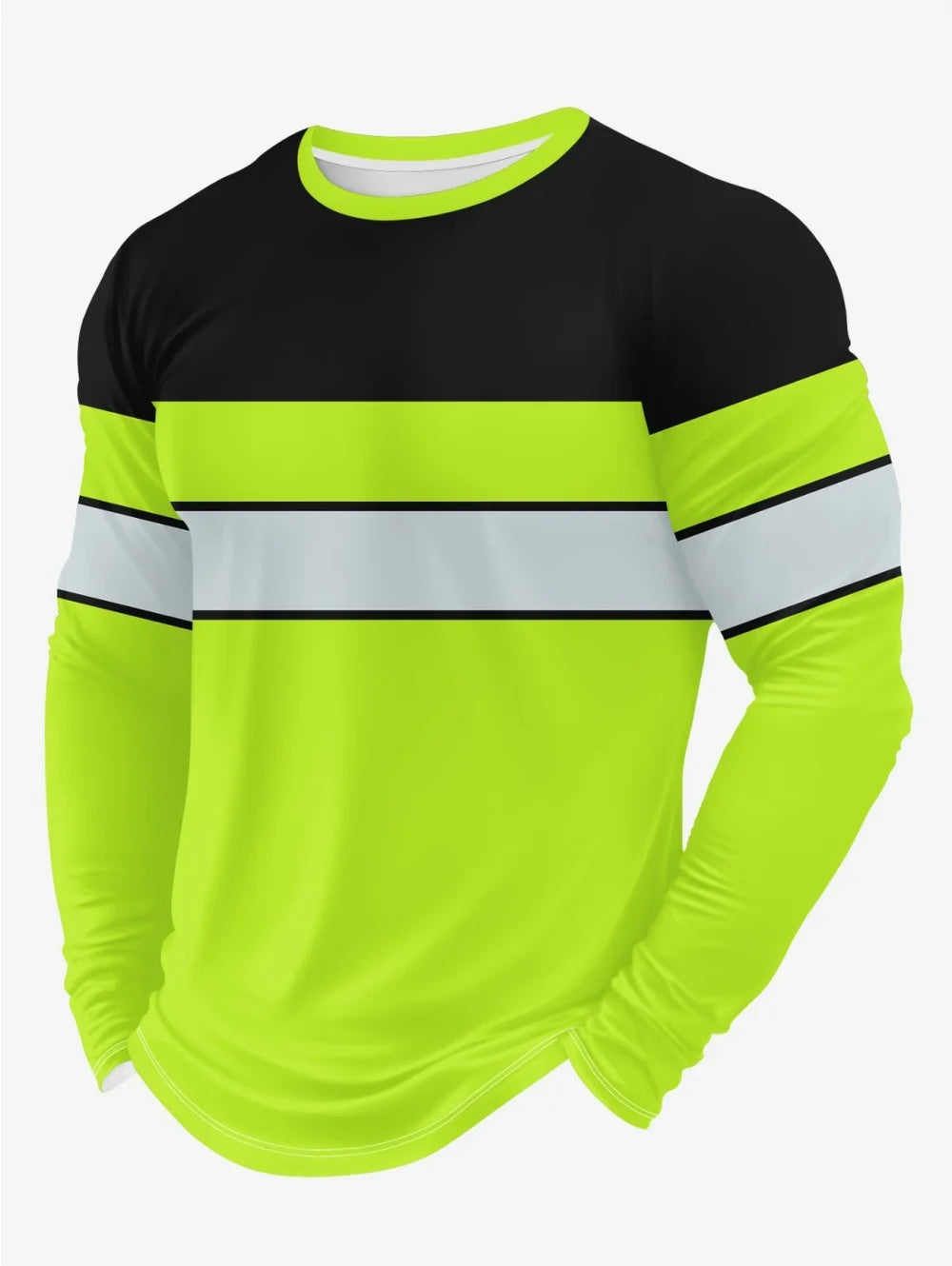 Men's 3D Printed New Secure Logo Color Blocking Design Long-Sleeved T-Shir Fashion Spring Daily Casual Work Wear Men's T-Shirts