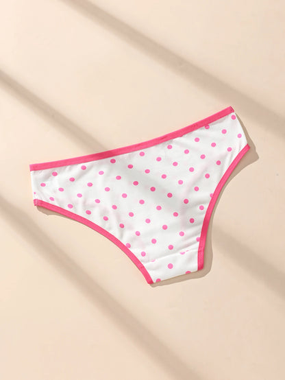 6Pcs/Set Women Panties Fashon Dot Underwear Low Waist Briefs Girls Panty Sexy Ladies Underpants Soft Female Lingerie Size S-XL