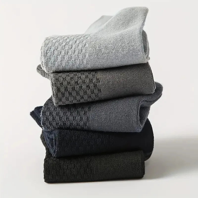 1/5 Pairs Men Bamboo Fiber Business Ankle Socks Spring Summer Lightweight Breathable Odor Proof Sweat Absorbing Leisure Socks