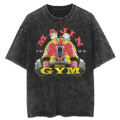 T-shirt Men's Street Clothing Dragon Ball Cartoon Pattern Vintage T-shirt Neutral Casual White Cotton Women T-shirt Top