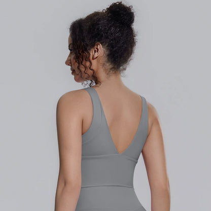 New Backless Yoga Vest for Woman Yoga Underwear with Chest Pad Summer Breathable Workout Top Running Shockproof Sports Bra