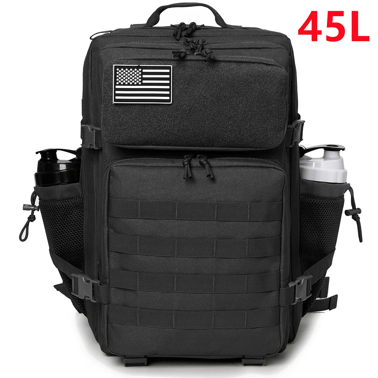 Tactical Backpack - 2545L Outdoor Rucksack with Dual Cup Holder for School Gym and Camping