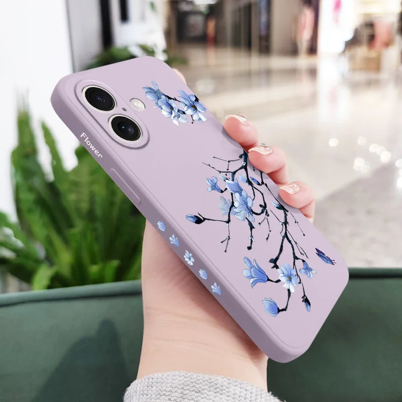 Blooming Orchid Phone Case For iPhone 17 17 Air 16 16e 15 14 13 12 11 Plus Pro Max Mini Silicone Cover
