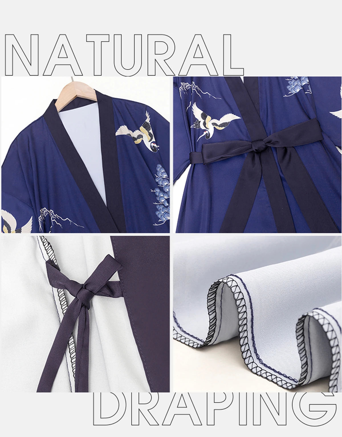 Daiwor Kout Silk Satin Robe for Women Long Japanese Kimono Robe Lightweight Soft Bathrobe Summer Luxury Dressing Gown