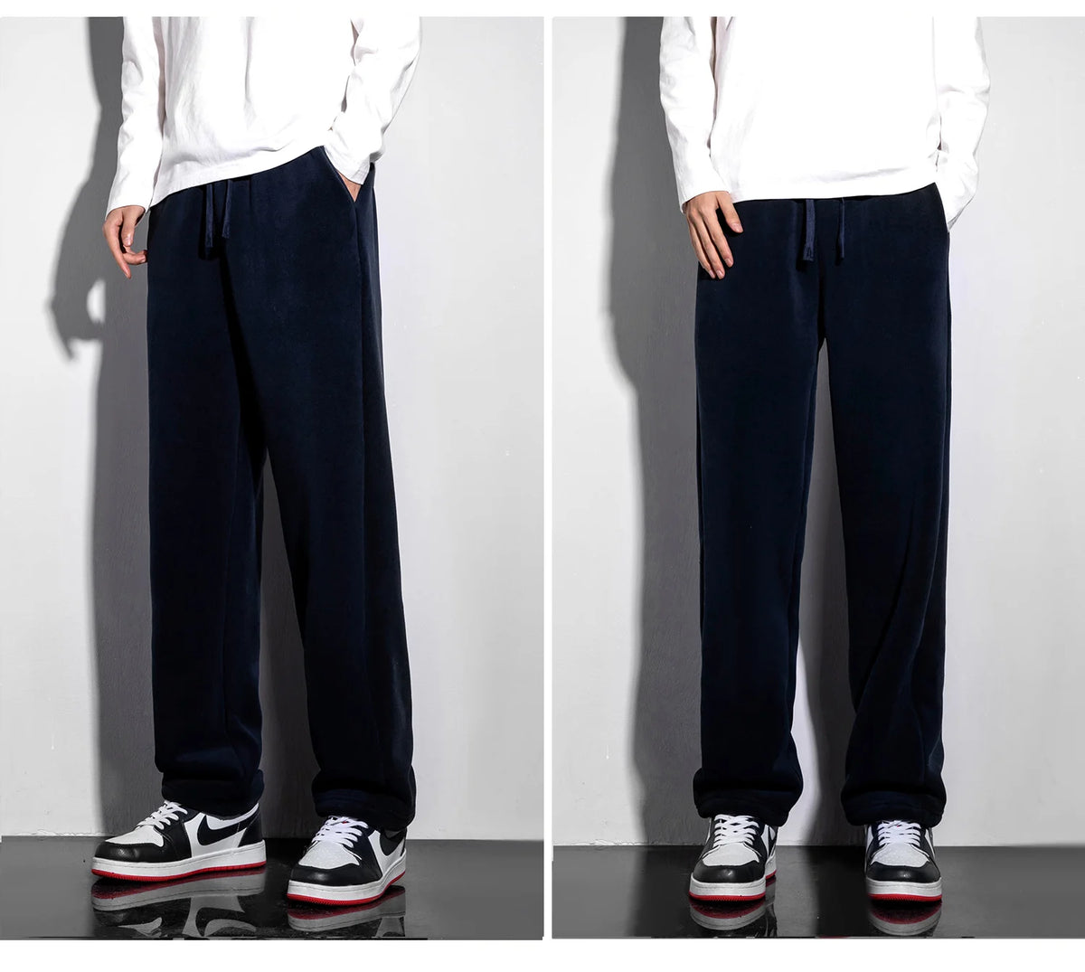 YJKVUR Unisex 2026 Winter New Oversize Pants Men Women Warm Fleece Liner Drawstring Trousers Casual Comfortable Gym Sweatpants