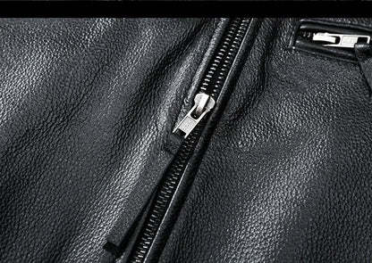 Mens Leather Jacket Autumn Men Clothing Handsome Motorcycle Jackets Two Colors Short Coats Kurtka Męska Skórzana Slim
