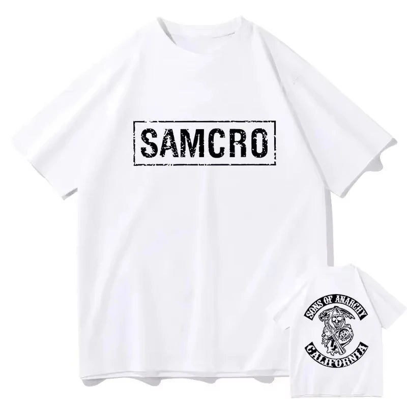 Sons of Anarchy SAMCRO Print T-shirt Men Women Trend Hip Hop Rock Oversized Short Sleeve Tee Summer Cotton T Shirts Clothes Tops