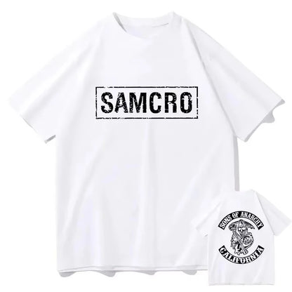 Sons of Anarchy SAMCRO Print T-shirt Men Women Trend Hip Hop Rock Oversized Short Sleeve Tee Summer Cotton T Shirts Clothes Tops