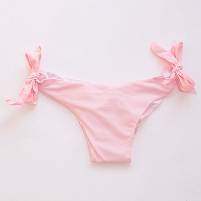 Hotsale Bandage Fold Sexy Thong Brazilian Bikinis Tanga 2025 Swimwear Swimsuit Women Bottom Sexy Cheap Bathing Suit Bottom
