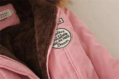 Women Winter Jacket - Fleece Lined Puffer Coat With Hooded Zipper Closure
