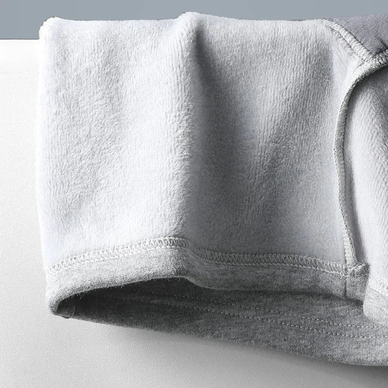 Men's thermal underwear men's fleece thickened anti-wear leg lengthened boxers autumn winter boxer shorts head