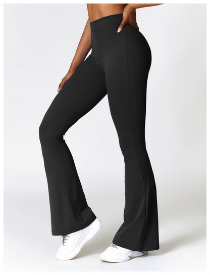 New Yoga Pants Flare Leggings Women High Waist Wide Leg Pants Women Gym Fitness Sports Flared Pant Dance Trousers V-shaped Hip