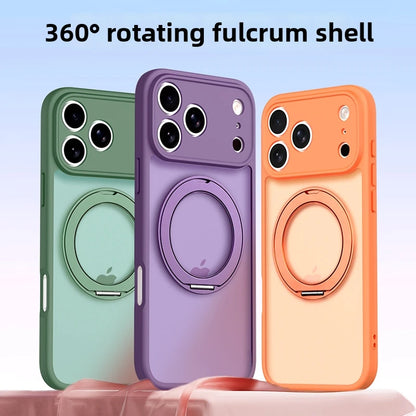 360 Rotating Magnetic Stand Case for iPhone 17 15 14 13 16 Pro Max Air for Magsafe Stress Relief Ring Holder Full Lens Cover