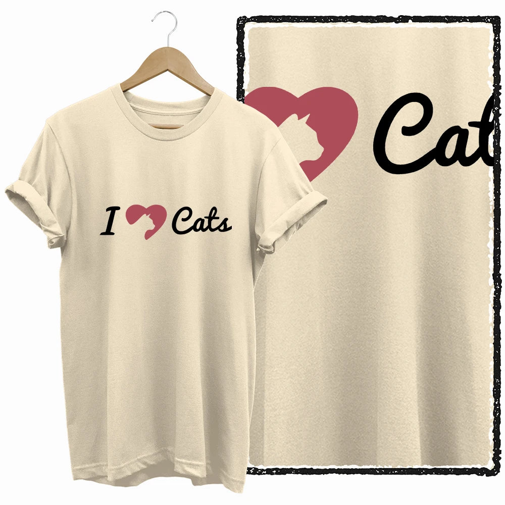 COOLMIND BEIGE cat print exclusive graphic 100% cotton women T shirt big size loose cotton cat lover women tshirt LOVELY cat tee