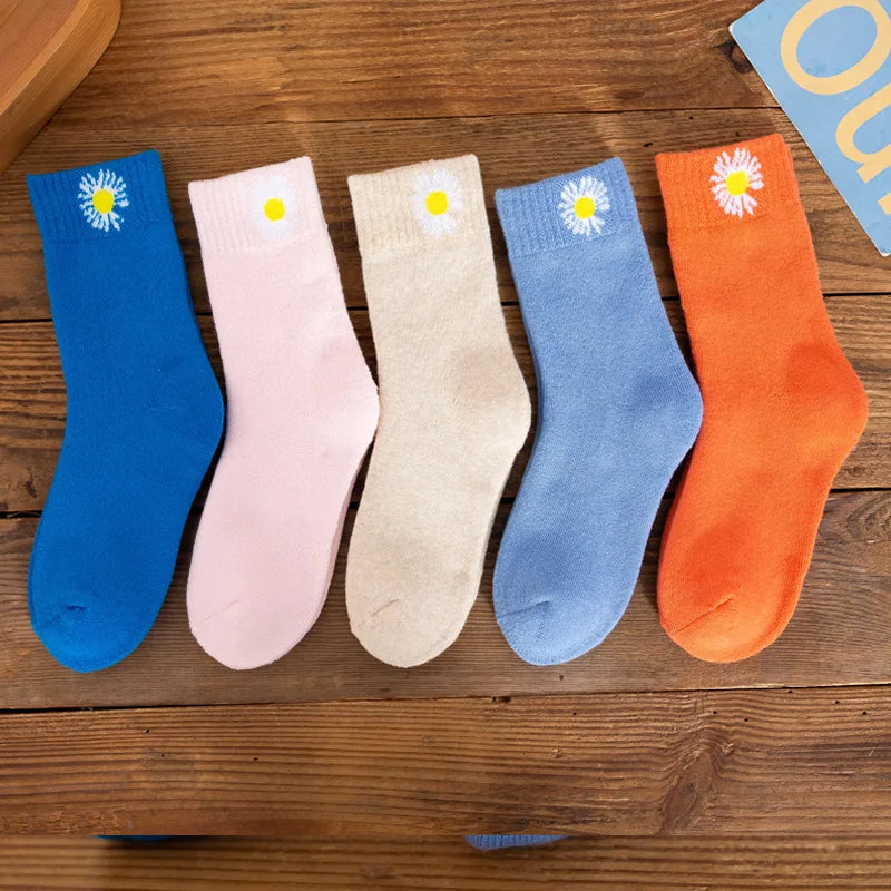 5 Pairs/Lot Kids Scoks Autumn Winter Kids Warm Thicken Cotton Socks Unisex Boys Girls Cute Cartoon Animal Socks