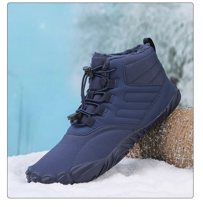 Men Snow Boots - Winter Hiking Shoes With Warm Plush Fur | Outdoor Ankle Boots