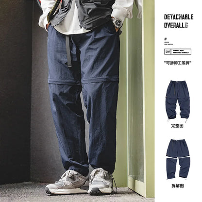 Maden Outdoor Removable Cargo Pants Men Casual Hiking Mountain Functional Trousers Straight Jogger Short Pants Techwear Big size