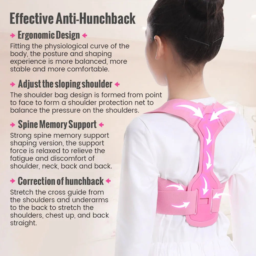 Children Adjustable Posture Corrector Back Support Boys Girls Shoulder Belt Rectify Straighten Correction Pain Relief Beauty Kid