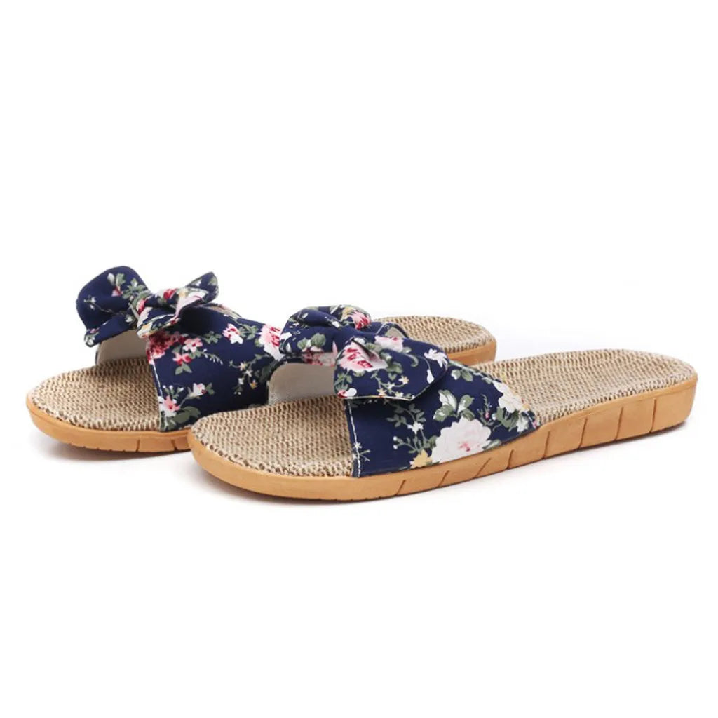 New Summer Ladies Slippers Outdoor Beach Sandals Bohemian Ethnic Style Handmade Espadrilles Platform Slippers Flip Flops Women