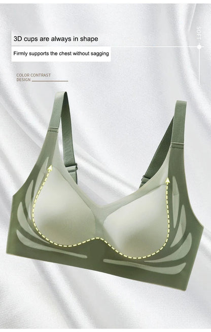 Wireless Push-Up Bra - Seamless Full Cup Plus Size Bralette With Soft Sleepwear Comfort