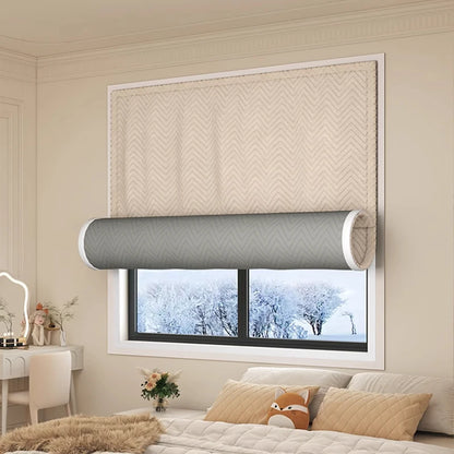 Velcro Curtain Nordic Style Thickened Cotton Thermal Insulated Window Drapes - Living Room Bedroom Balcony