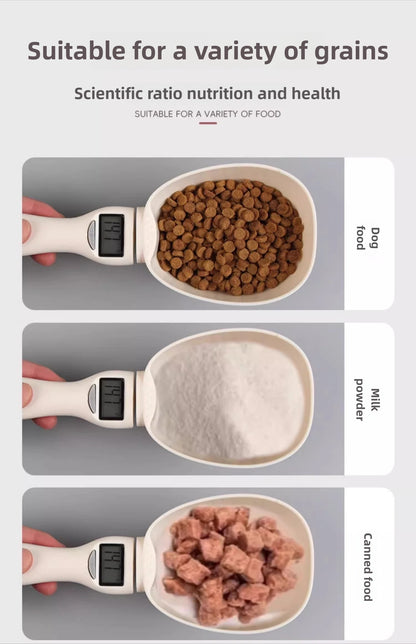 Cat dog food scoop weighing scale scoops intelligent electronic measuring spoons feeding spoons with scales pet food accessories