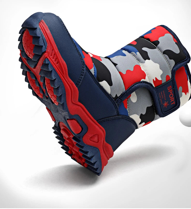 Children Winter Boots - Waterproof Kids Snow Boots With Plush Lining & Rubber Sole