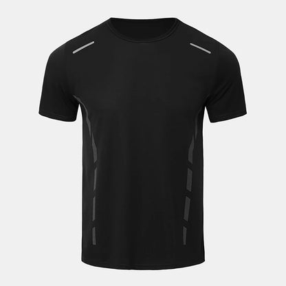 Men's Quick-Dry Sports Shirt – Multicolor Summer Running Badminton Tee with Reflective Strip