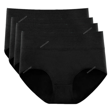 New 4Pcs/Lot High Waist Panties Women Underwear Plus Size Cotton Briefs Girls Shapers Abdominal Underpants Female Sexy Lingeries