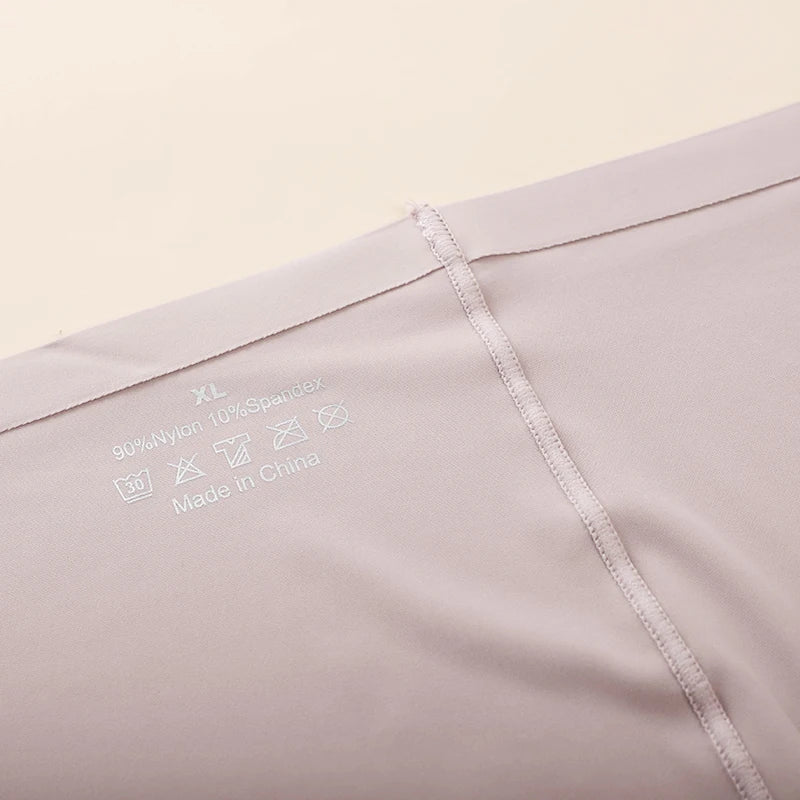 3Pcs Anti-See-Through Ice Silk Breathable Seamless Underwear Non-Curling Summer Women's Safety Pants
