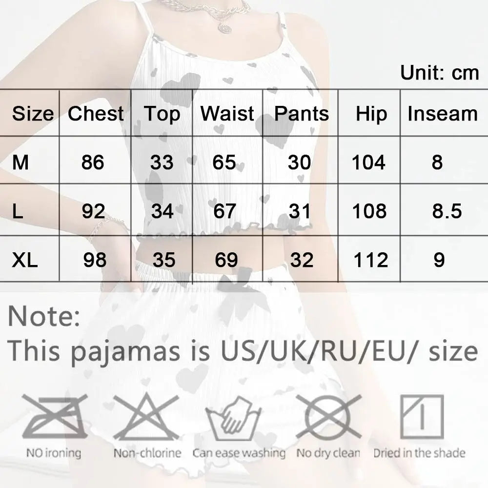 Summer Womens Pajama Set - Solid Color Polyester Sling Top  Shorts - ZOOMNSTORE