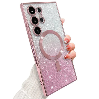 Sparkle Cover For Samsung Galaxy S25 S24 S23 Plus S22 S21 S20 FE S24FE S23FE S21FE Glitter S26 Ultra A56 A17 A57 Magnetic Case