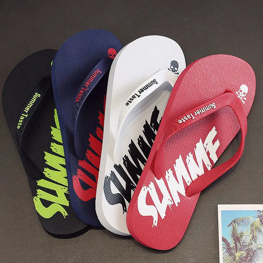 Men's Summer Lightning Thong Sandals Edgy Non-Slip Soft Sole Beach/Street Trendy Student Durable Outdoor Casual Flip-Flops Shoes