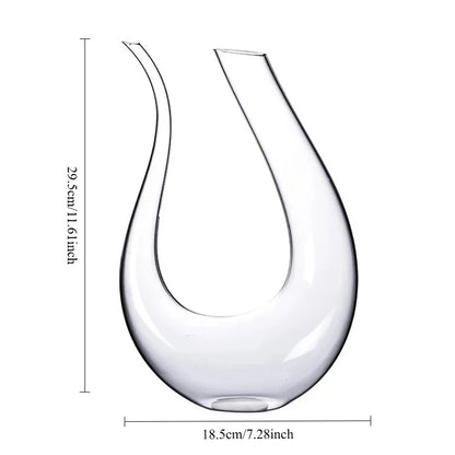 Crystal Wine Decanter 1500ML Handmade Lead-Free Glass Jug With Pourer Aerator