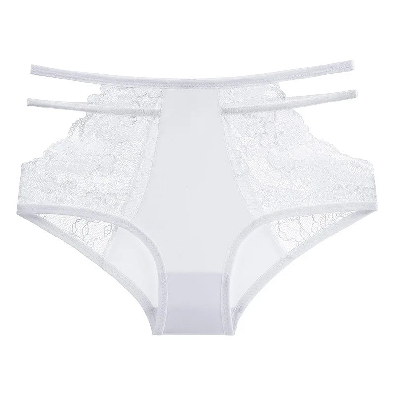 Women's Underwear Sexy Lace Panties Plus Size High Waist Ice Silk Briefs Fashion Seamless Hollow Out Underpants Female Lingerie