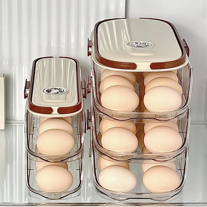 Egg Storage Box - Automatic Rolling Egg Holder Rack for Refrigerator