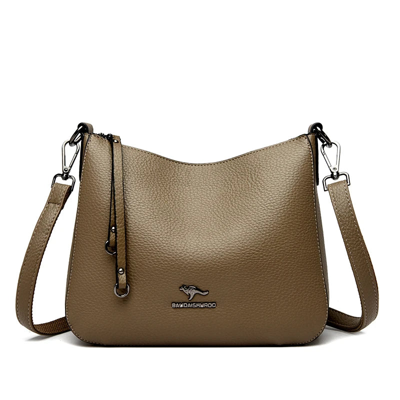 Pu Leather Handbag | Casual Female Tote With Interior Zipper Pocket & No Zipper Closure