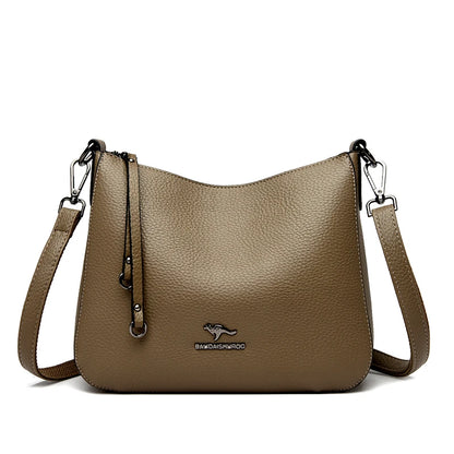 Pu Leather Handbag | Casual Female Tote With Interior Zipper Pocket & No Zipper Closure