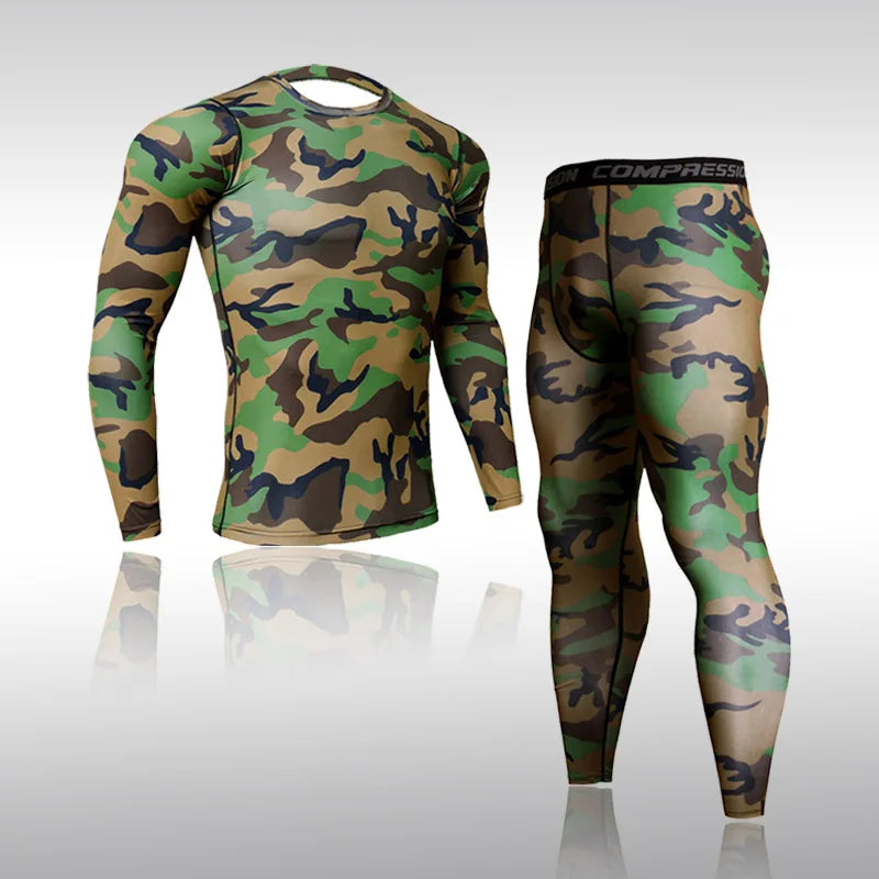 Men's Compression Gym Tights - Muscle Support Workout Pants | Quick Dry Sportswear Set