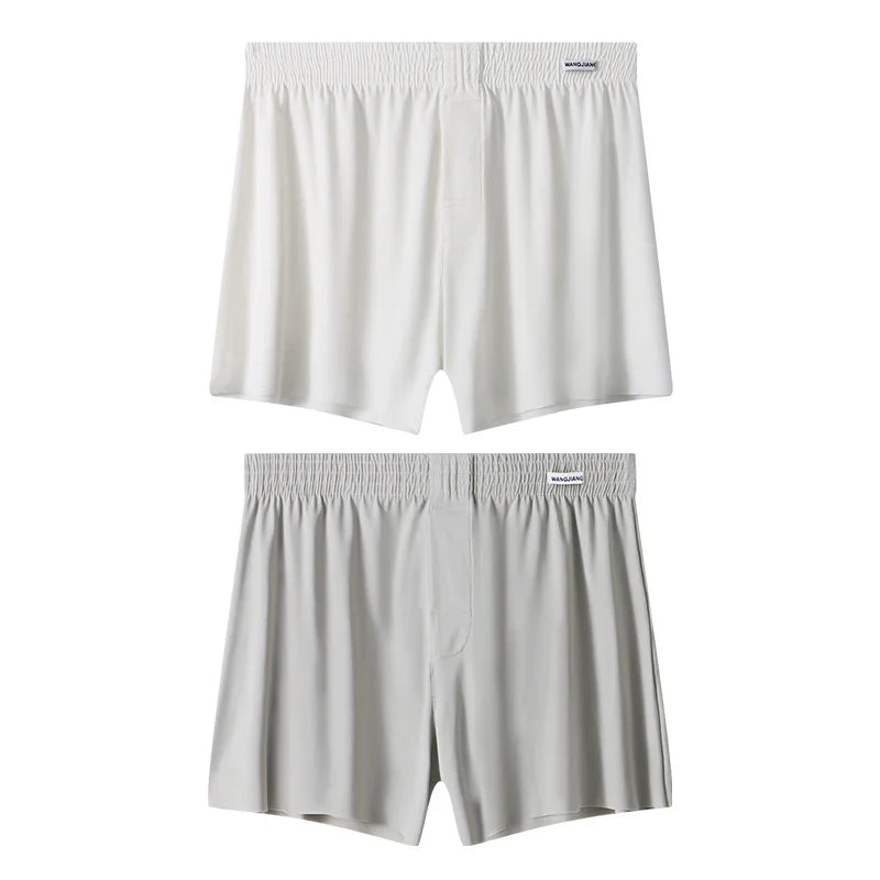 Mens Boxer Shorts Large Size - Ice Silk Breathable Sleepwear Pants | Loose Fit Boxers