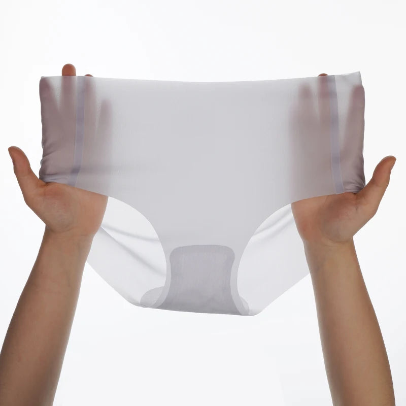 6PCS Summer Ice Silk Seamless Underwear Ladies Summer Ultra-thin Sense Quick-drying Pants Briefs Panties M-XL